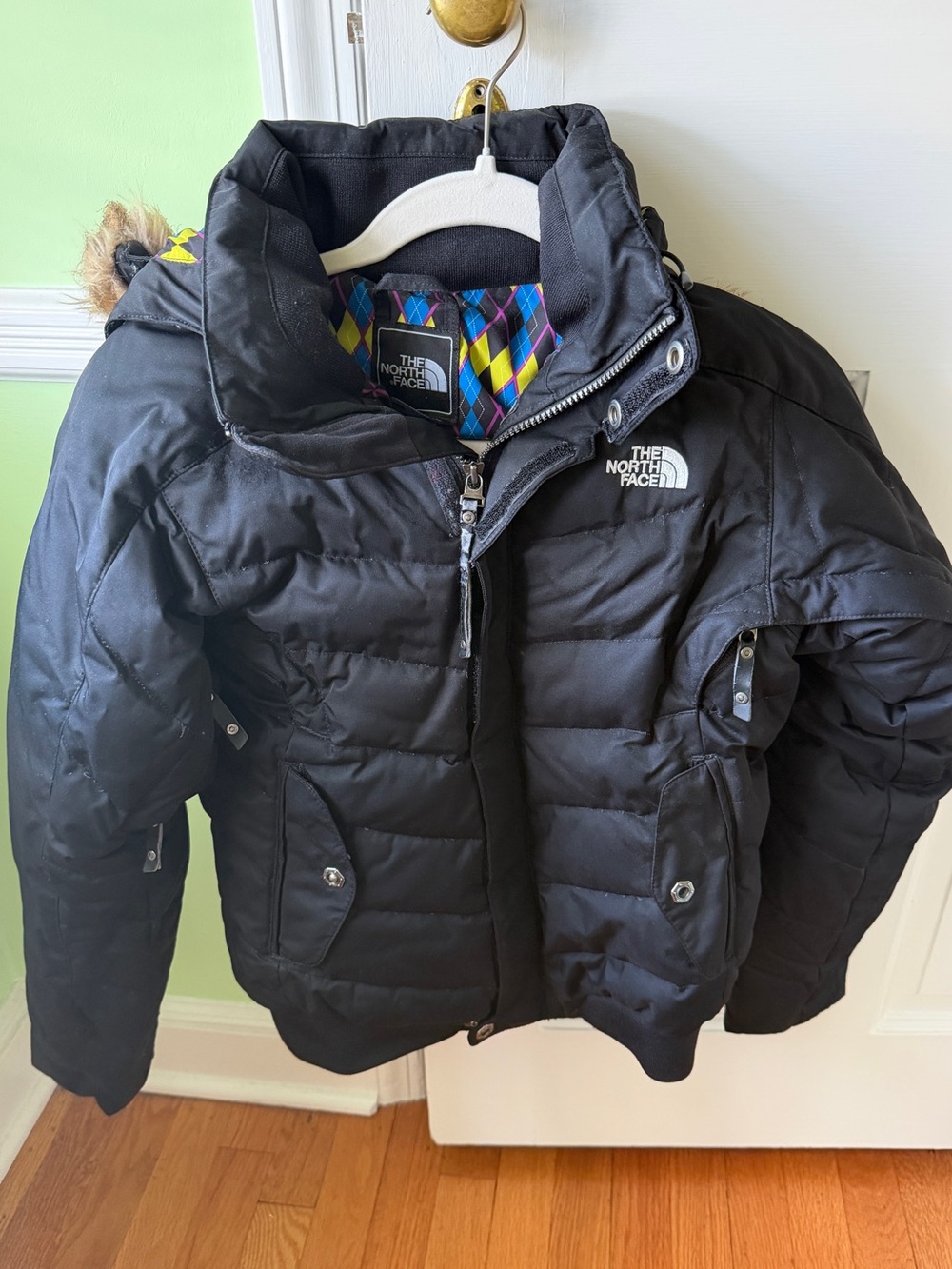 The North Face RECCO 600 Fill Down Ski Snowboard Coat Hood black XS